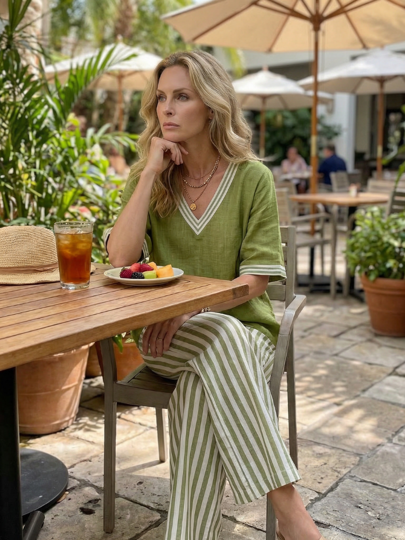 Wren | Completo a Righe con Pantaloni a Gamba Larga