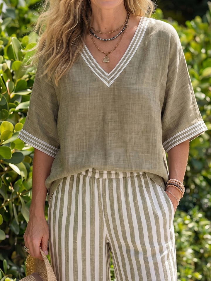 Wren | Completo a Righe con Pantaloni a Gamba Larga