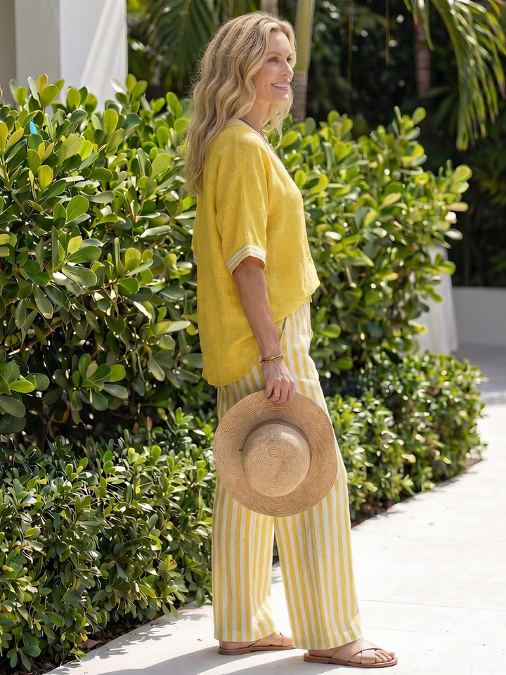 Wren | Completo a Righe con Pantaloni a Gamba Larga