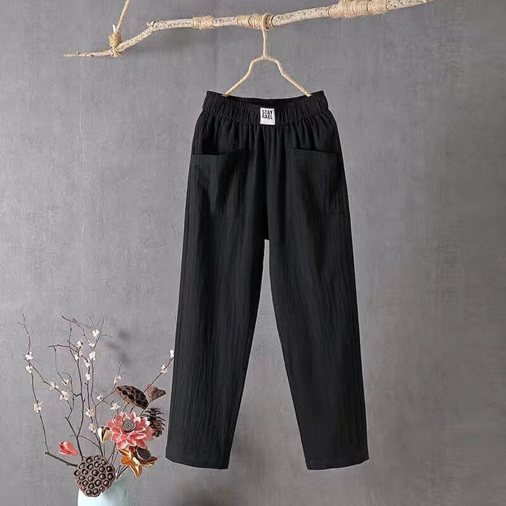 Julie | Pantaloni Casual in Cotone e Lino con Vita Elastica