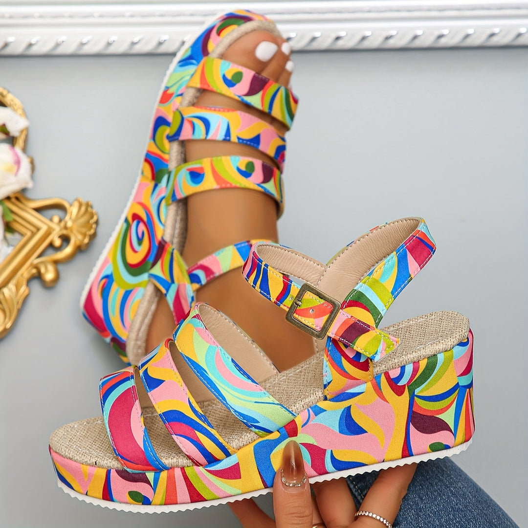 Selora | Sandali Colorati con Zeppa a Platform