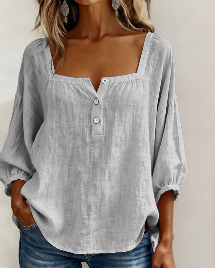 Maribel | Camicia con Scollo Quadrato e Maniche a Palloncino
