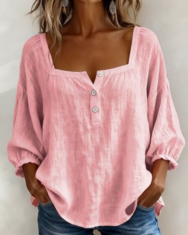 Maribel | Camicia con Scollo Quadrato e Maniche a Palloncino