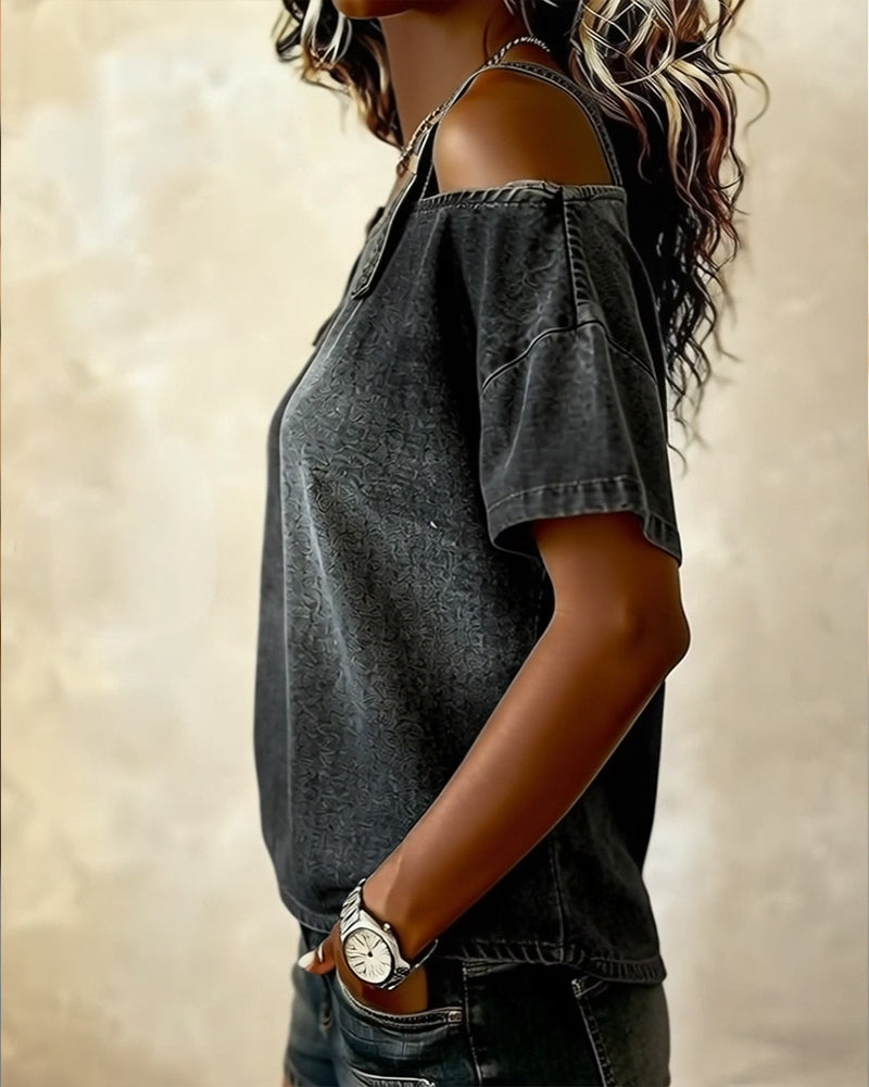 Livia | Camicia in Denim a Spalle Scoperte