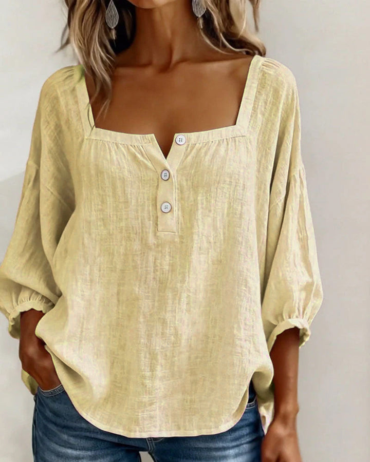 Maribel | Camicia con Scollo Quadrato e Maniche a Palloncino