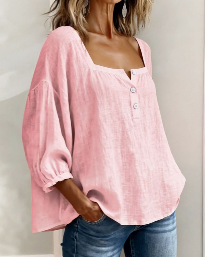 Maribel | Camicia con Scollo Quadrato e Maniche a Palloncino