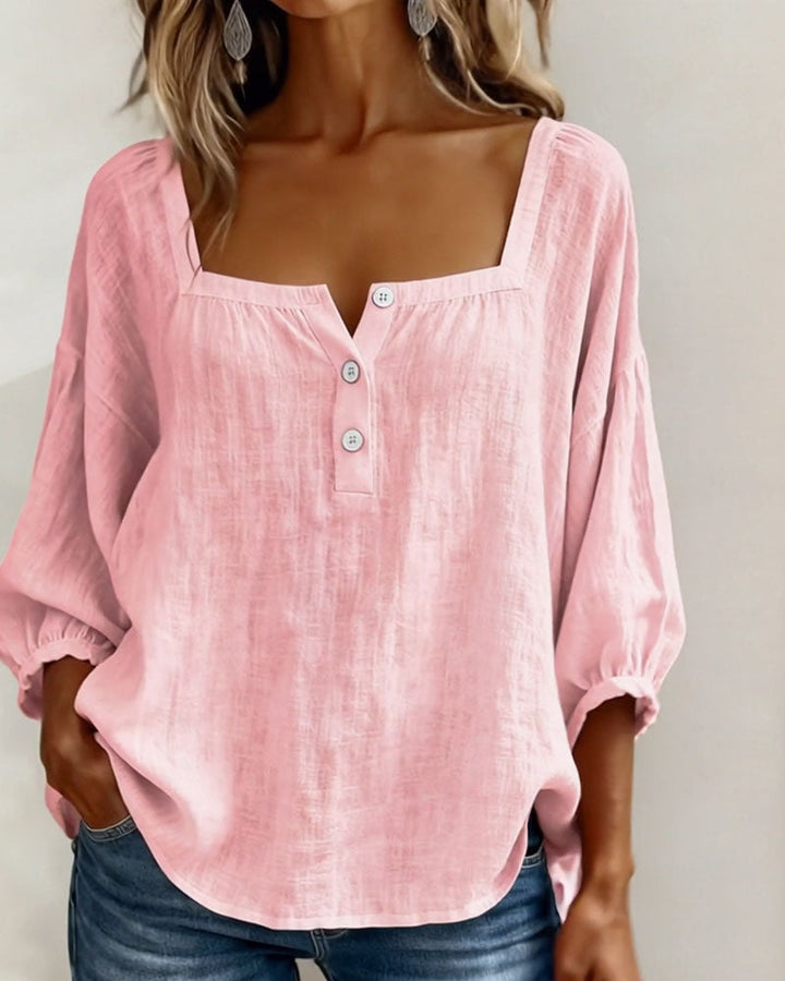Maribel | Camicia con Scollo Quadrato e Maniche a Palloncino