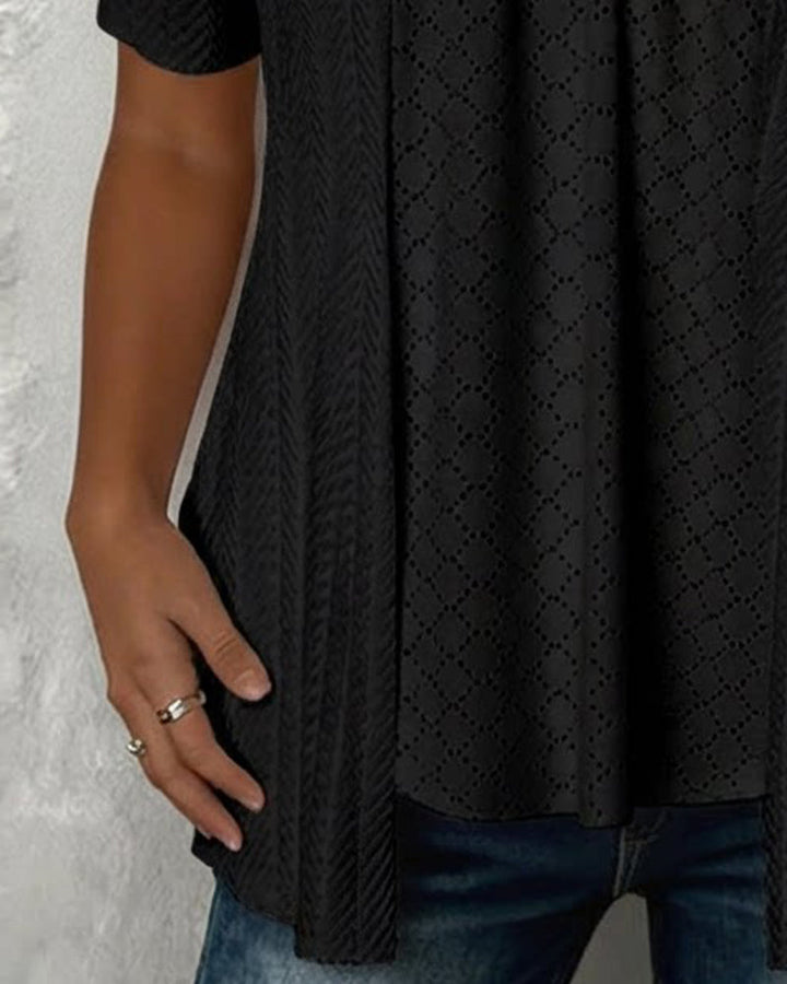 Falissa | Camicia con Scollo Quadrato e Colletto Traforato