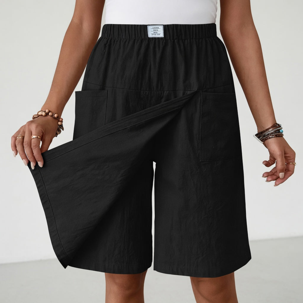Sara | Shorts in Lino con Davanti a Portafoglio