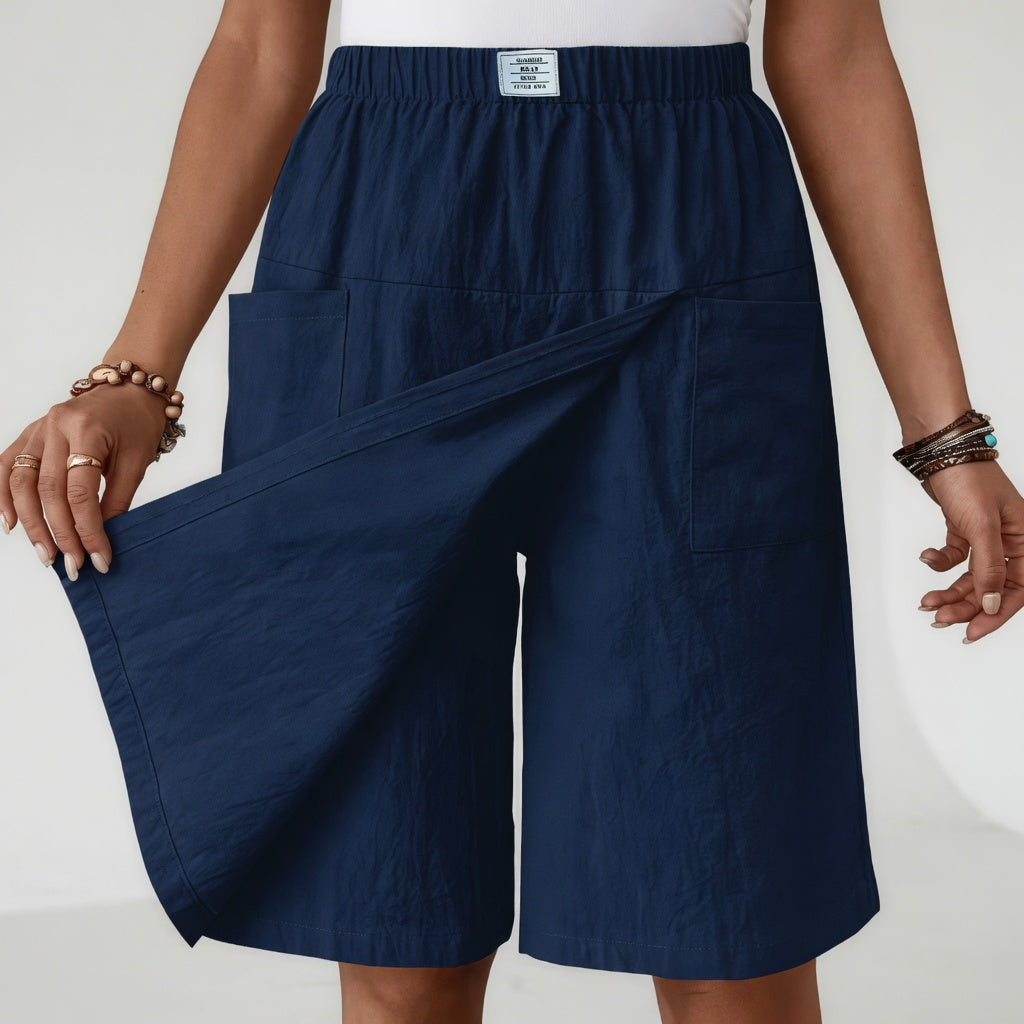 Sara | Shorts in Lino con Davanti a Portafoglio