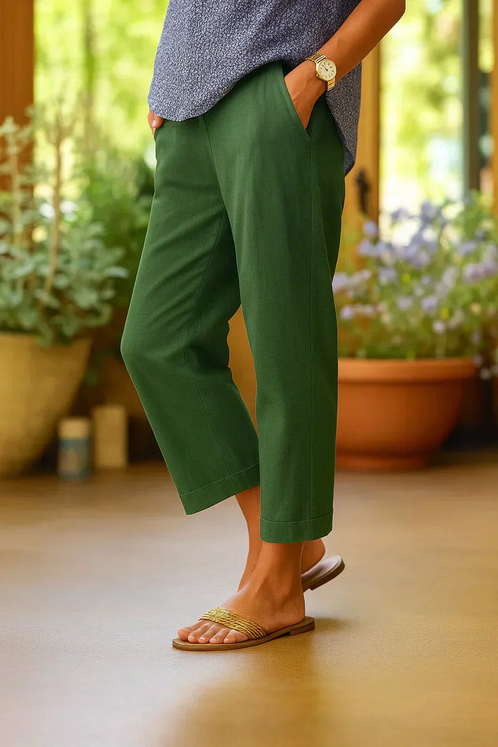 Rivana | Pantaloni Estivi Rilassati in Cotone e Lino