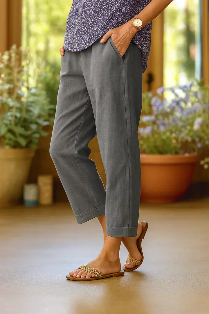 Rivana | Pantaloni Estivi Rilassati in Cotone e Lino