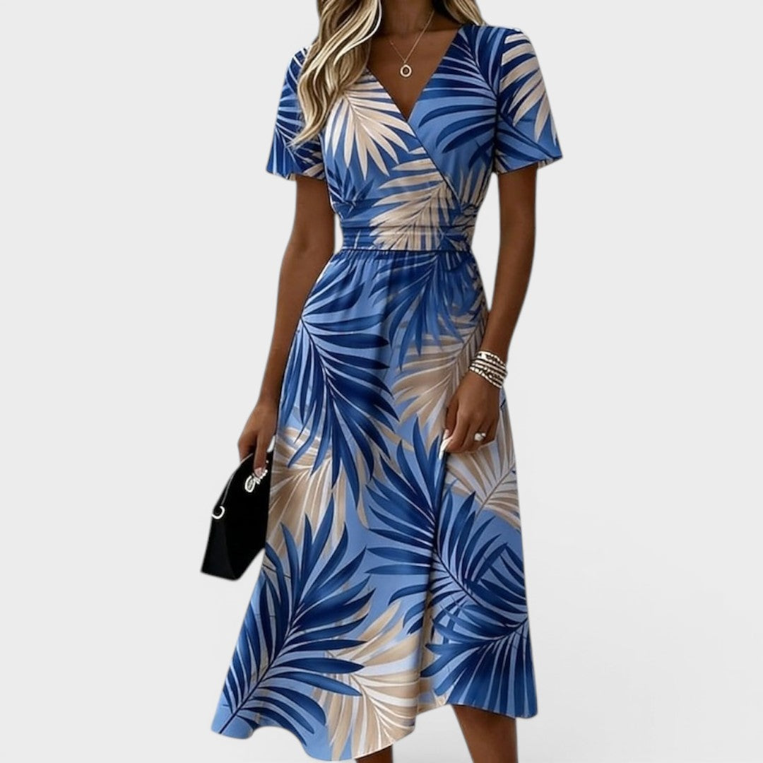 Dana | Elegante Abito Midi con Scollo a V