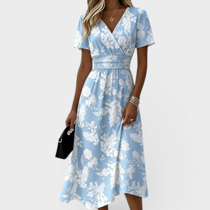Dana | Elegante Abito Midi con Scollo a V