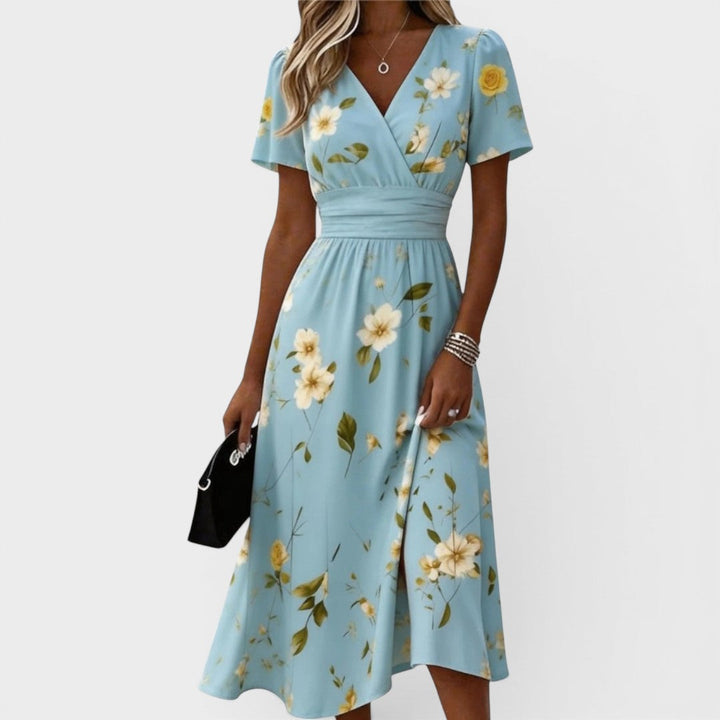 Dana | Elegante Abito Midi con Scollo a V