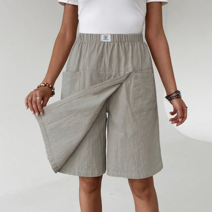 Sara | Shorts in Lino con Davanti a Portafoglio