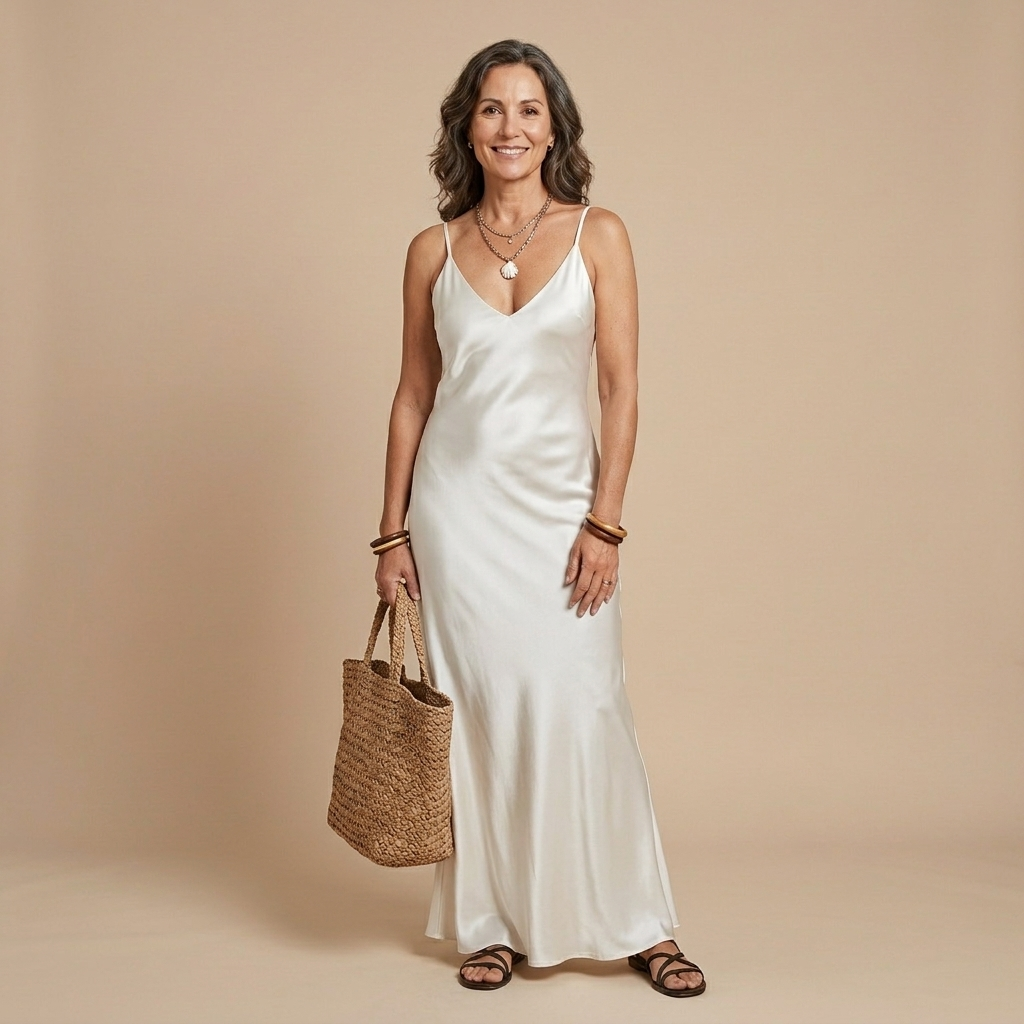 Chiara | Abito Midi in Raso con Maglione Incluso