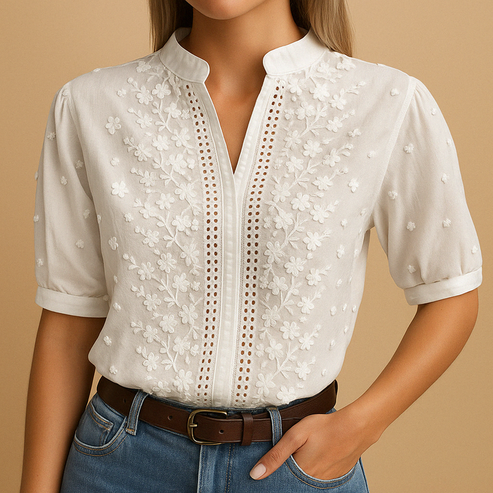 Elise | Blusa Ricamata a Margherite