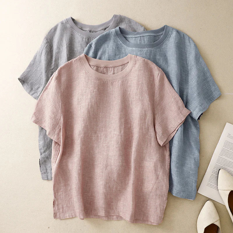 Amara | T-shirt in Cotone e Lino