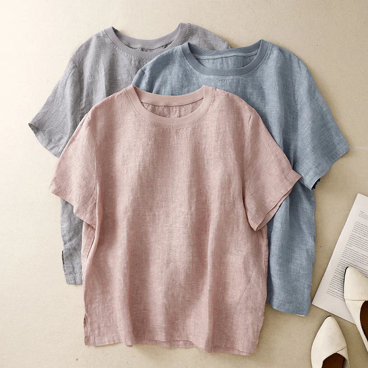 Amara | T-shirt in Cotone e Lino