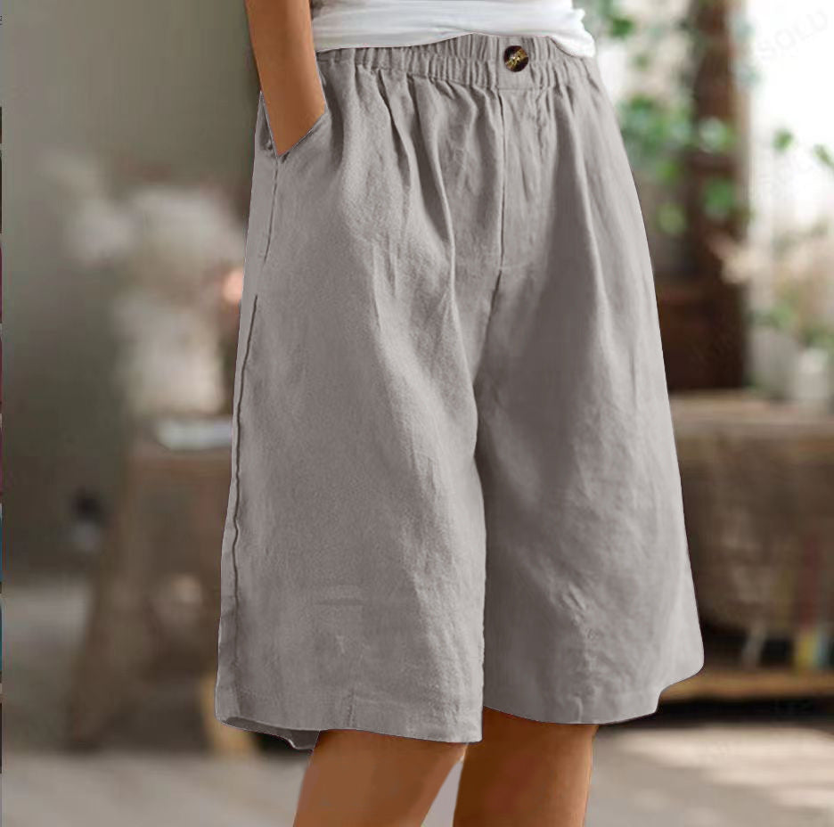 Fiamma | Shorts in Lino a Gamba Larga