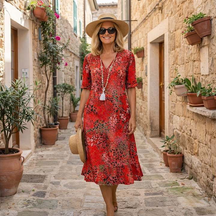 Rachel | Elegante Abito Midi Stampato