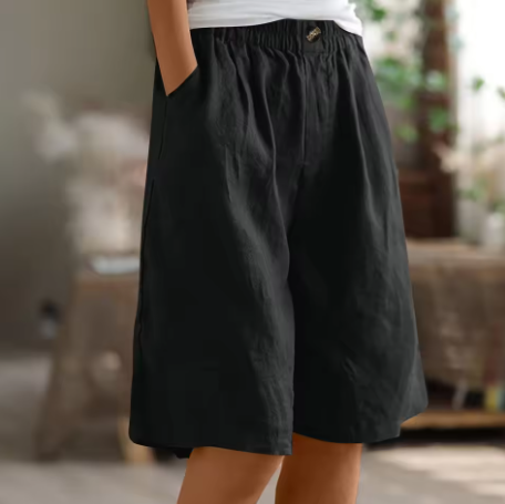 Fiamma | Shorts in Lino a Gamba Larga