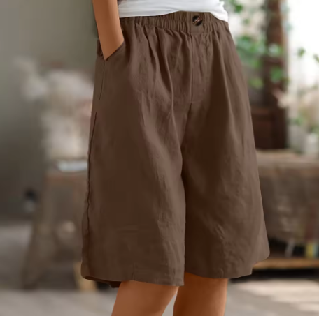 Fiamma | Shorts in Lino a Gamba Larga