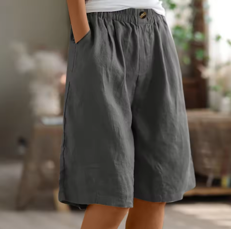 Fiamma | Shorts in Lino a Gamba Larga