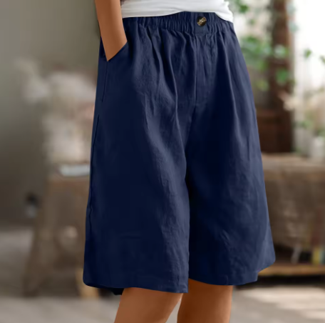 Fiamma | Shorts in Lino a Gamba Larga