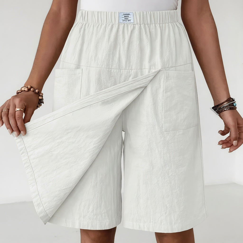 Sara | Shorts in Lino con Davanti a Portafoglio