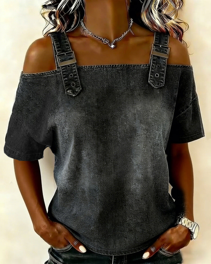 Livia | Camicia in Denim a Spalle Scoperte