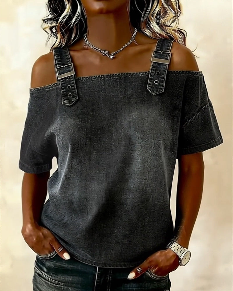 Livia | Camicia in Denim a Spalle Scoperte