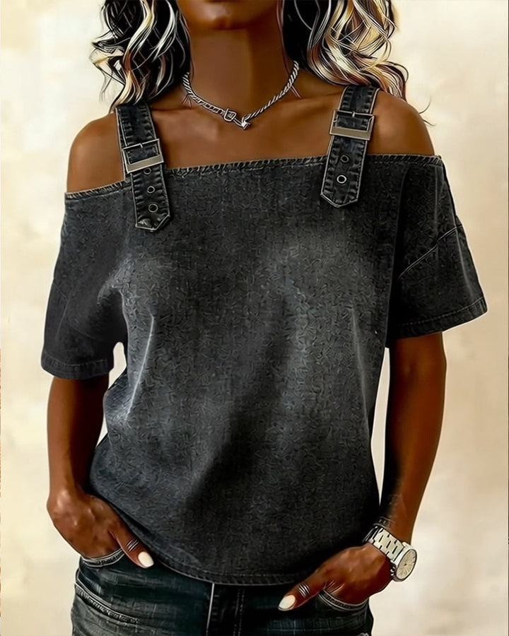 Livia | Camicia in Denim a Spalle Scoperte