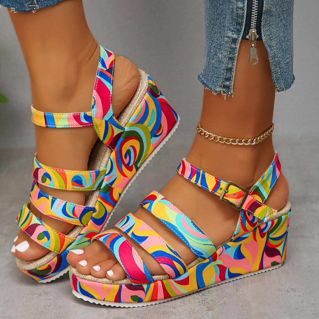 Selora | Sandali Colorati con Zeppa a Platform