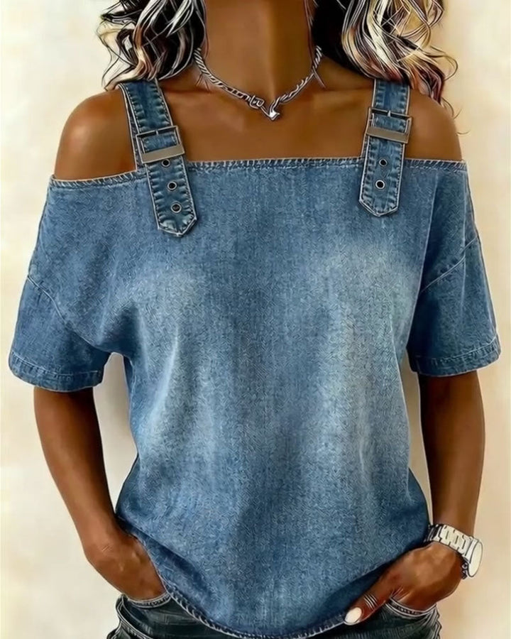 Livia | Camicia in Denim a Spalle Scoperte