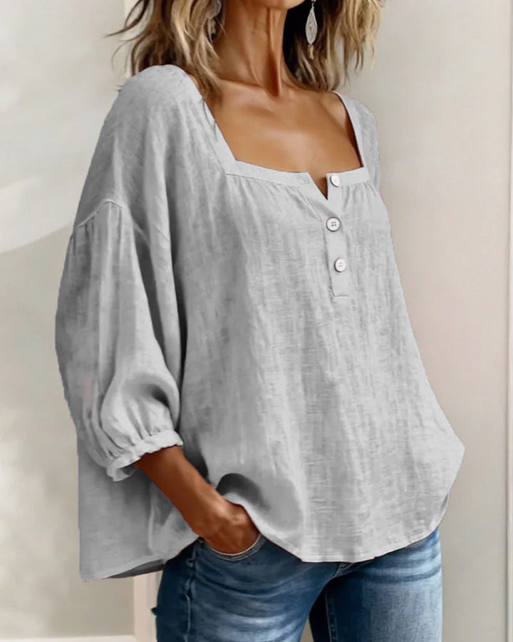 Maribel | Camicia con Scollo Quadrato e Maniche a Palloncino