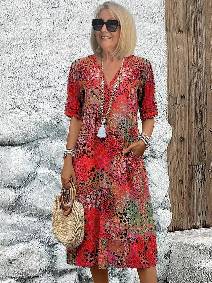 Rachel | Elegante Abito Midi Stampato