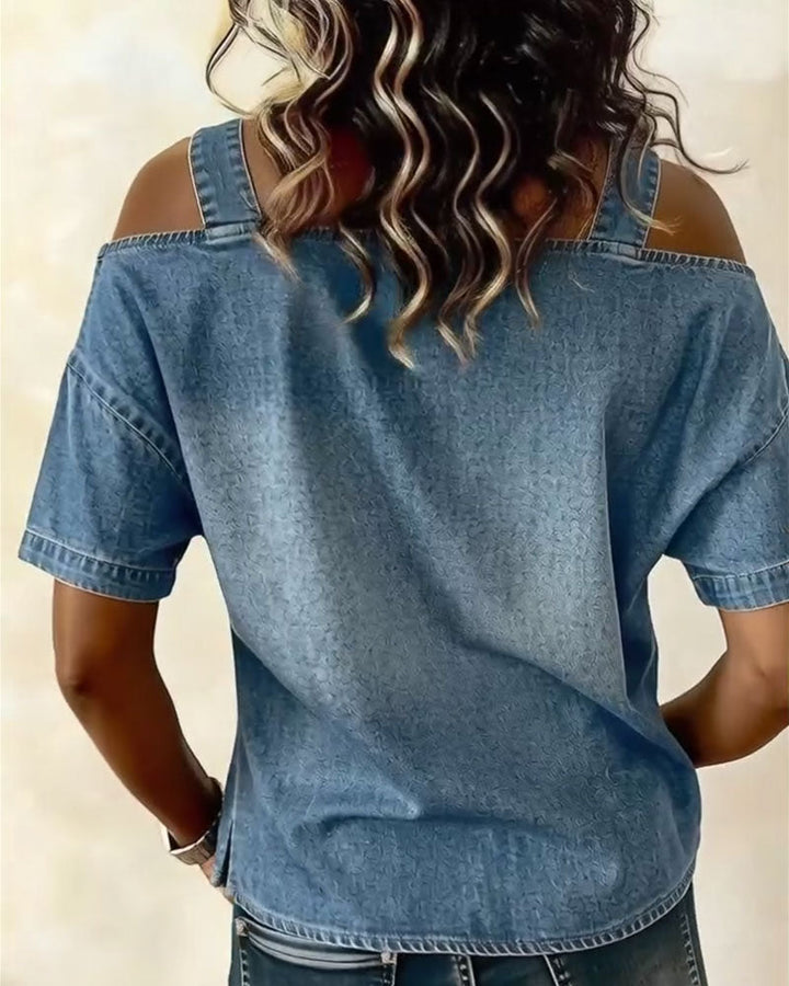 Livia | Camicia in Denim a Spalle Scoperte