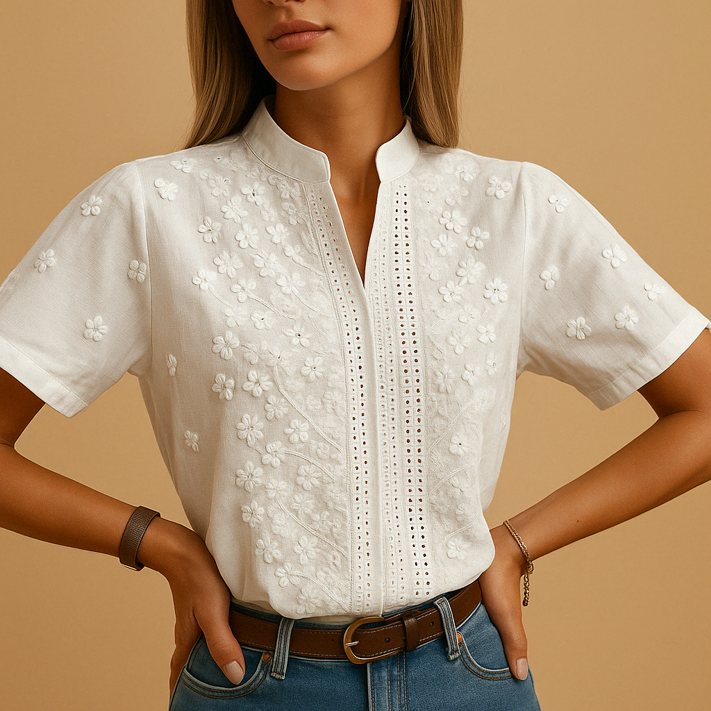 Elise | Blusa Ricamata a Margherite