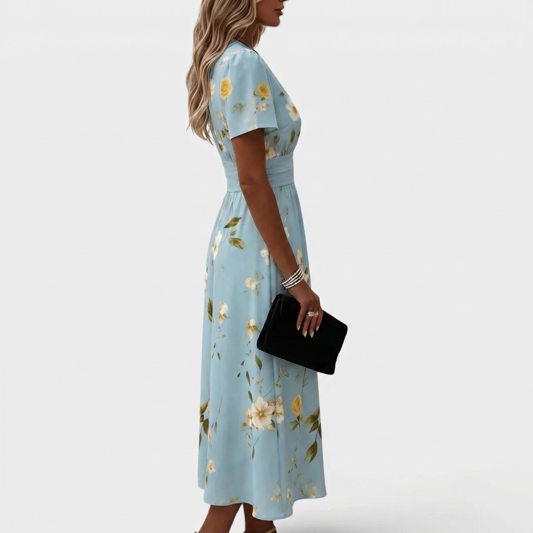 Dana | Elegante Abito Midi con Scollo a V