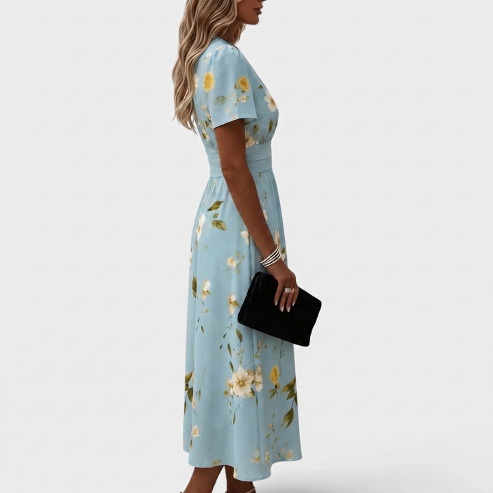 Dana | Elegante Abito Midi con Scollo a V