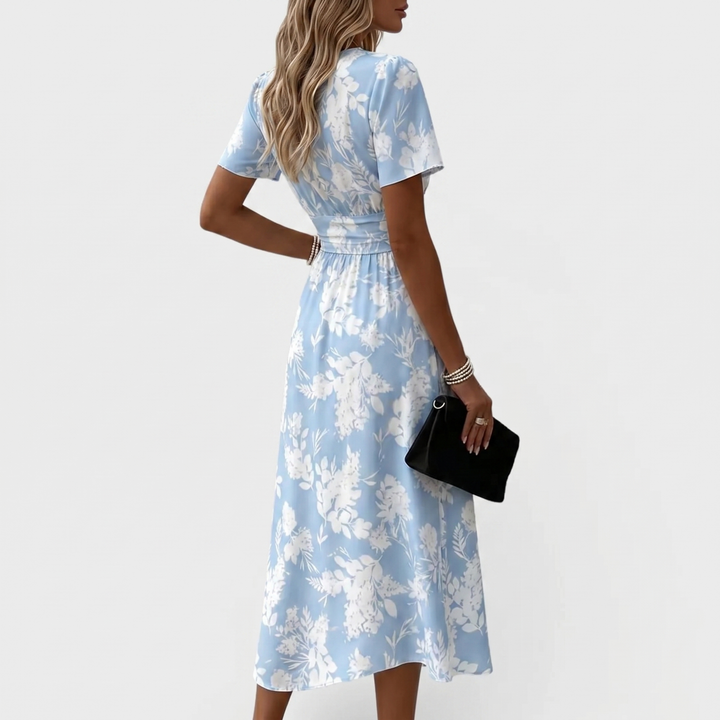 Dana | Elegante Abito Midi con Scollo a V
