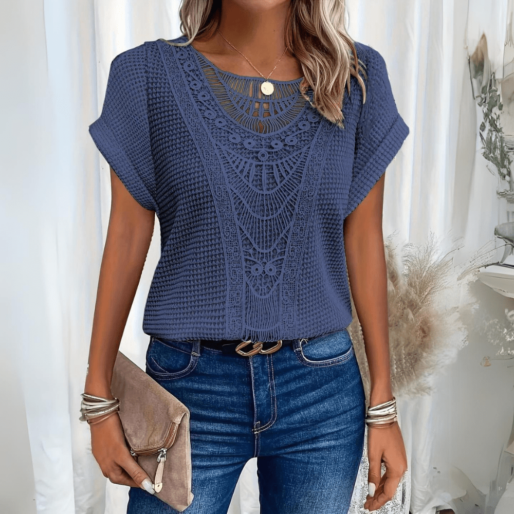 Sophie | Elegante Top in Maglia e Pizzo