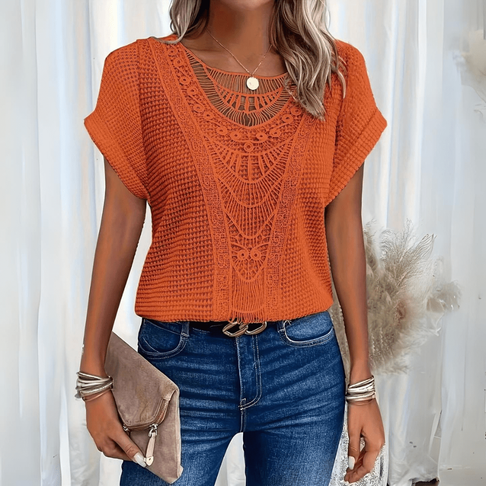Sophie | Elegante Top in Maglia e Pizzo