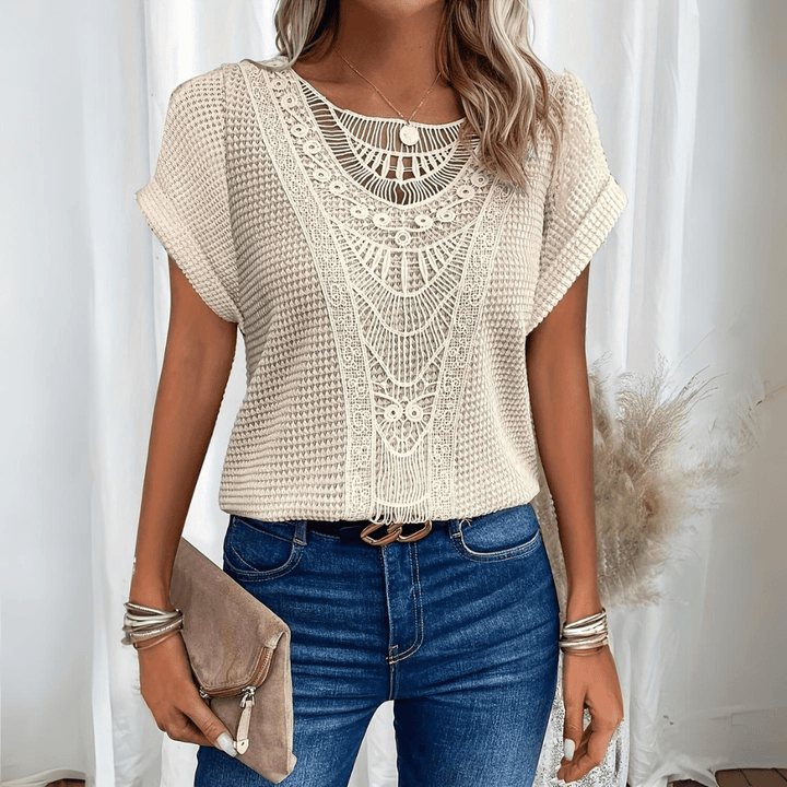 Sophie | Elegante Top in Maglia e Pizzo